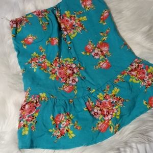 Adorable retro floral tube top